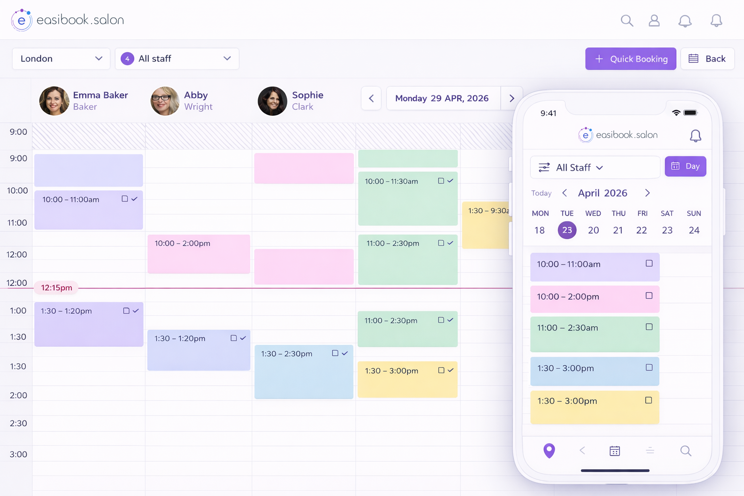 Booking Management Calendar